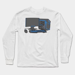 Gaming PC (Blue LED) Long Sleeve T-Shirt